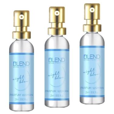 Imagem de +Kit 3 Perfumes Blend 15 Ml Feminino Night Blue Blend Brasil