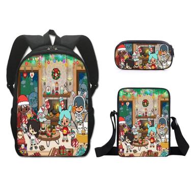 Imagem de Conjunto de mochilas escolares Toca Bocas com bolsa de ombro e estojo para canetas