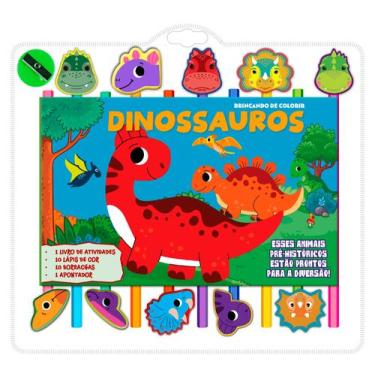 Imagem de Livro - Dinossauros Brincando de Colorir