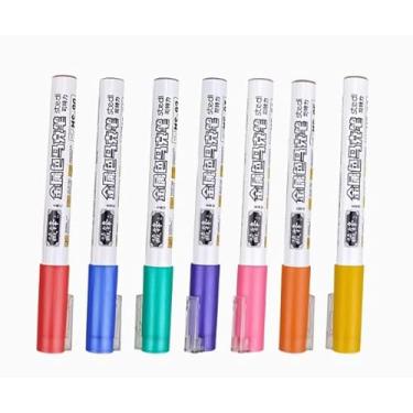 Imagem de ULTWAT Marcadores de tinta metálica para kits de modelos - várias cores vibrantes - secagem rápida, ponta de precisão, tinta à base de água não tóxica - Conjunto de ferramentas de retoque de hobby e
