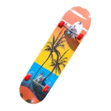 Imagem de Skate Semi Profissional Montado Completo Modelos, Montado Skate Infantil Semi Profissional Juvenil Radical Skateboard Criança Shape com Lixa - Arte de Rua (Praia)