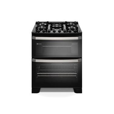 Imagem de Fogão 5 bocas Electrolux Preto Experience 2 Fornos, Mesa de Vidro e PerfectCook360 (FE5DP)