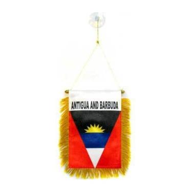 Imagem de Mini Banner Antigua e Barbuda 15 x 10 cm - Pingente Antiguan Barbudan 15 x 10 cm - Mini Banners 10 x 15 cm Gancho com ventosa - Drapeau Antigua-et-Barbade AZ FLAG