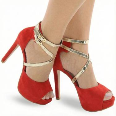 Imagem de Sandália Feminina Meia Pata Salto Alto Fino P102 Cor:NudeTamanho:36 - 