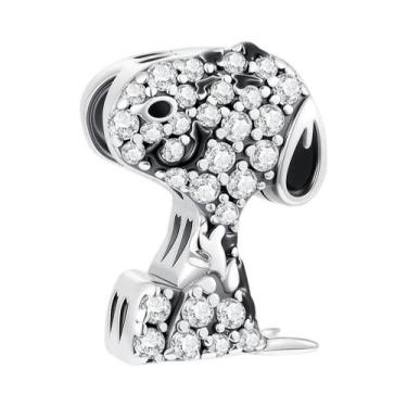 Imagem de Pingente Charm De Pirulito Arco-Íris Snoopy E Winnie the Pooh Em Prata