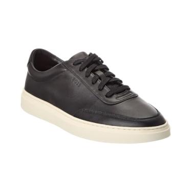 Imagem de BOSS Tênis masculino Kieran de couro macio, Noite preta, 45