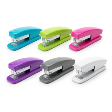 Imagem de Grampeador de mesa padrão BAZIC (26/6), 20 folhas de grampeadores de mesa de cores brilhantes para casa, escritório, escola, pacote com 6