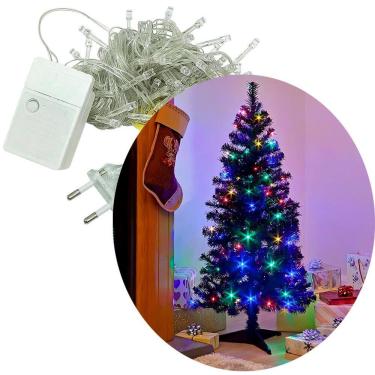 Imagem de Cordão Pisca 100 Lâmpadas Led Colorido 8 Funções 220v De 9m