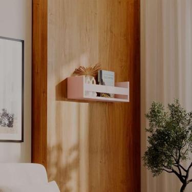 Imagem de Prateleira Porta Livro Rosa 70 x 12cm Suporte Invisivel