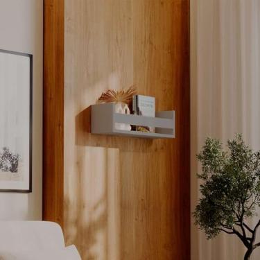 Imagem de Prateleira Porta Livro Cinza Claro 70 x 12cm Suporte Invisivel