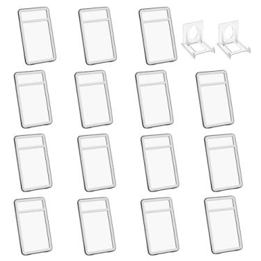 Imagem de PATIKIL Porta-crachá de grau com janelas de dupla face, 15 peças de capa protetora para cartão de identificação, porta-chaves, estojo rígido vertical com suporte de exibição para licenças de crédito