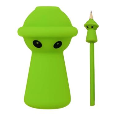 Imagem de Pegas de lápis para crianças, almofada ergonômica de silicone em forma de alienígena com corretor de postura | Ferramenta de auxílio para escrita com melhora a escrita à mão das crianças