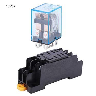 Imagem de Hyuduo 10pcs relé de 8 Pinos Com Base LY2NJ DC 24V Alta Frequência Operacional 2NO 2NC Contatos 10-250V AC Tamanho Compacto Fácil Instalação Componente Eletrônico Durável