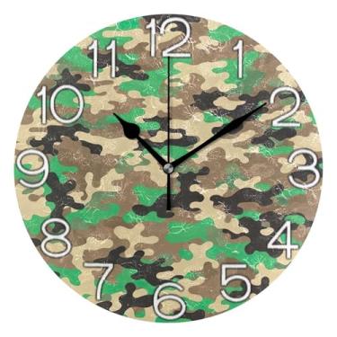 Imagem de GAIGEO Número de relógio branco com relógio de parede Kedu analógico decorativo relógio de cozinha bonito operado por bateria silencioso, arte de parede moderna legal decoração de casa, 25 cm