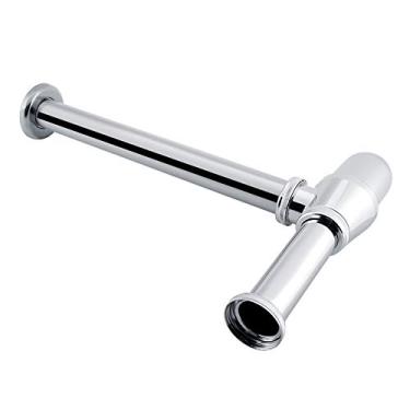 Imagem de GLOGLOW Armadilha para Pia de Liga de Zinco Cromado, Tubulação de Hardware, Dreno de Resíduos de Cozinha e BANHEIRO Ajustável, G1 1/4 Polegada, Prata Nan BANHEIRO