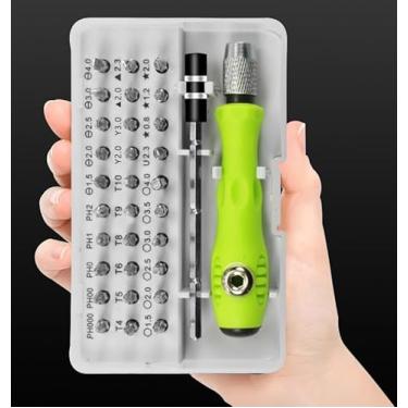 Imagem de Conjunto de chaves de fenda de precisão de 32 peças mini cruz magnética e brocas planas para smartphones, câmeras, carros e conserto de móveis, 32 peças