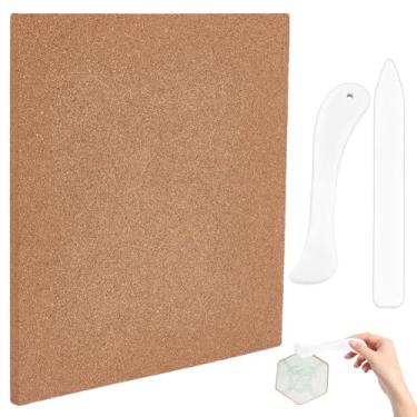 Imagem de WADORN Suprimentos para vitrais de 30 x 30 cm, vitral resistente ao calor de 1,27 cm de espessura, vidros de superfície de trabalho, kits de tapetes de tábua de corte, ferramentas para proteção de