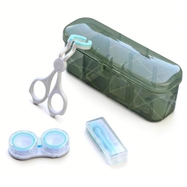 Imagem de Ferramenta aplicadora de lentes de contato, abridor de olhos portátil para facilitar a aplicação/remoção de lentes de contato, com estojo para lentes de contato, ventosa + pinça com ponta macia