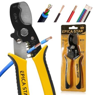 Imagem de Alicate Descascador e Crimpador Tripla Função, 175mm, Aço de Alto Carbono, para Descascar, Cortar e Crimpar Fios Elétricos, Profissional e DIY