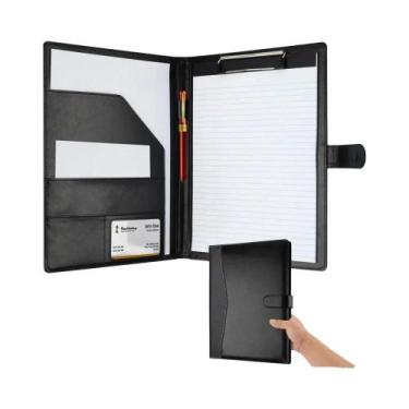 Imagem de Pasta De Couro A4 Multifuncional Com Bloco De Notas, Porta-Cartões E A