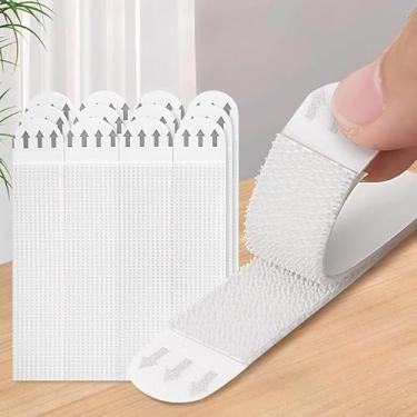 Imagem de Tiras para pendurar fotos - fita adesiva mágica para fotos de casamento, molduras e arte de parede, montagem removível sem danos (branco, grande)