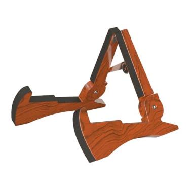 Imagem de Luwecf Suporte para Guitarra Dobrável, Antiderrapante E Estável para Baixo Acústico, Guitarra Elétrica, Banjo, Bandolim E Ukulele. Feito em PP, Marrom Claro