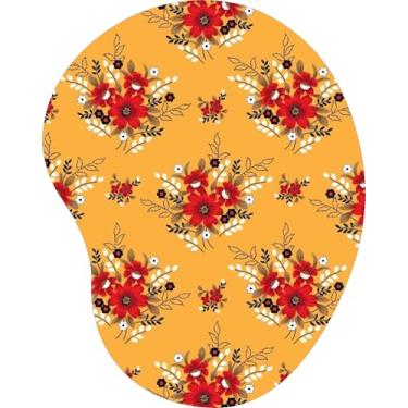 Imagem de Mouse Pad Ergonômico Gota Buquês Vermelhos Fundo Amarelo