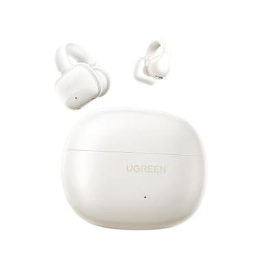 Imagem de Fones de Ouvido HiTune S3 Branco True Wireless Abertos Bluetooth 5.4 Clip de Orelha IPX5 Som Estéreo HD Baixa Latência e Bateria de Longa Duração