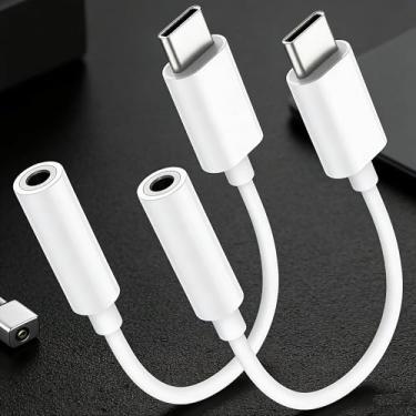 Imagem de Adaptador de áudio USB C para 3,5 mm, pacote com 2, adaptador de fone de ouvido de som HiFi compatível com dispositivos iPhone Galaxy Pixel tipo C, dongle de áudio compacto e durável