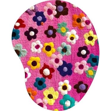 Imagem de Mouse Pad Ergonômico Gota Margaridas Coloridas Fundo Pink Texturizado