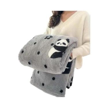 Imagem de Cobertor De Flanela Panda Rosa E Branco, Macio E Confortável Para Sofá