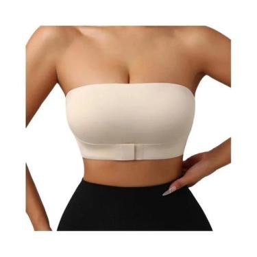 Imagem de Sutiã Sem Alças Para Mulheres Com Efeito Push Up, Botão Frontal, Sem F
