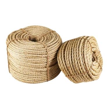 Imagem de Corda de sisal natural para substituição de arranhadores de gatos, cabo de reparo de árvore de gato durável para projetos faça você mesmo, torres de escalada, proteção de móveis, raspadinha