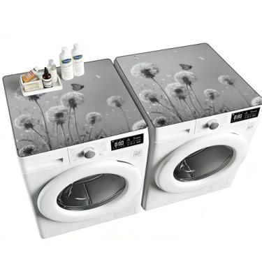 Imagem de NYZE 2 peças de capas de lavadora e secadora para a parte superior, tapetes protetores superiores de máquina de lavar de 65 x 65 cm, capa superior antiderrapante de secagem rápida para cozinha