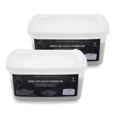 Imagem de Kit 2kg Cera de Coco Premium 100% Vegetal p/ Velas Ponto Química