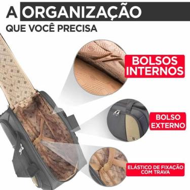 Imagem de Mala Viagem Sacola Santino Dubai SLS3 Rodinhas Cadeado Grande, Preto