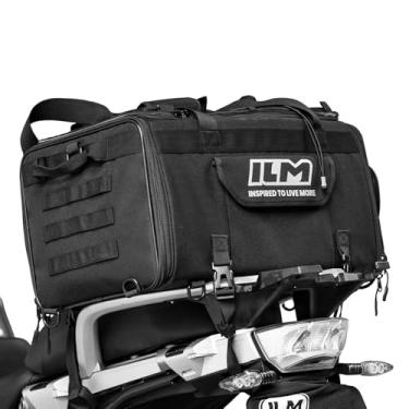 Imagem de ILM Bolsa traseira de motocicleta 50-70L bagagem de viagem motocicleta rack traseiro mochila de ombro com capa de chuva modelo BL02