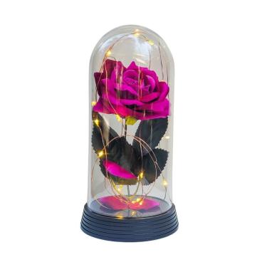 Imagem de Luminária A Rosa Encantada Roxo 20 Cm Base Preto Quente