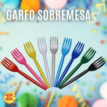 Imagem de Garfos descartáveis para sobremesa - 50 unidades - Trik Trik, Vermelho