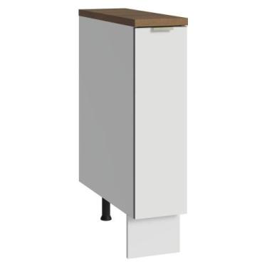 Imagem de Balcão Porta-Temperos 20cm 1 Porta (Com Tampo) Branco Veludo/ Rustic L