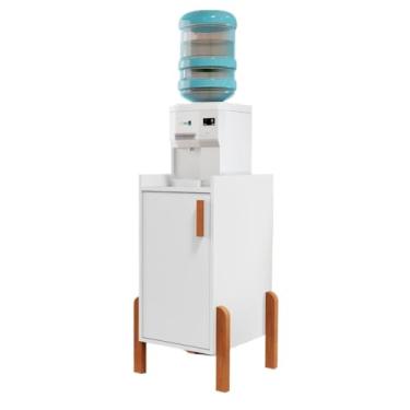 Imagem de Armario Balcão Fruteira Suporte Multiuso Para Galão Filtro De Agua Bebedouro Com 1 Porta Em MDP(Branco)