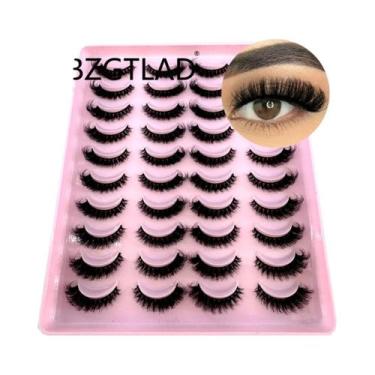 Imagem de Cílios Postiços Naturais Longos 3D De Mink, Kit De Maquiagem Com 20 Pa