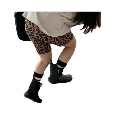 Imagem de Shorts Leggings De Yoga Com Estampa De Leopardo Para Meninas E Meninos