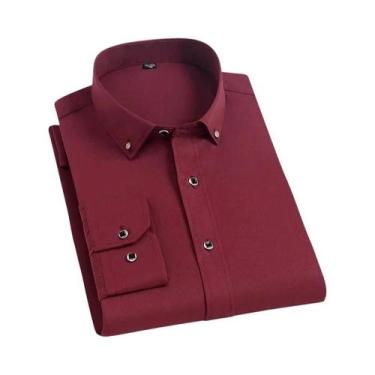 Imagem de Camisa Social Masculina Slim Fit De Manga Longa Com Punho Duplo Casual