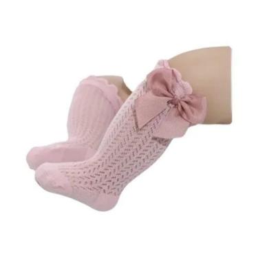 Imagem de Meias De Algodão Com Laço Para Bebês Meninas E Meninos, Antiderrapante