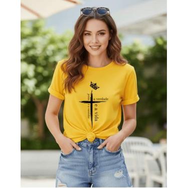 Imagem de Camiseta Feminina De Algodão Tshirt Jesus É O Caminho - MB Sport, Amar