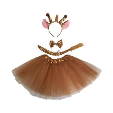 Imagem de Conjunto De Fantasia De Girafa Para Halloween: Tiara, Gravata, Saia, L