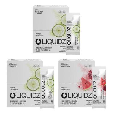 Imagem de LIQUIDZ® - Eletrólitos Zero Açúcares - Limonada | Melancia - Kit 3 Caixas - 42 sachês-Unissex