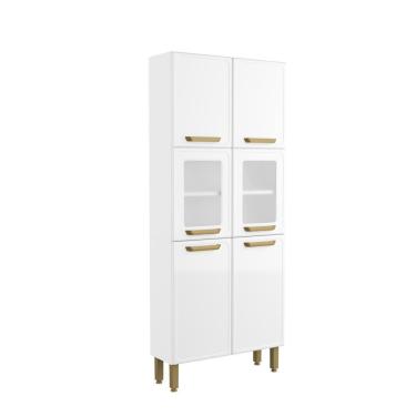 Imagem de Armário De Aço 6 Portas 2 Vidros Bella Bertolini Branco