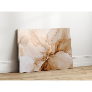Imagem de Quadros Decorativos para Sala Quarto Marmore Tons Areia 90x60 Linha Pr